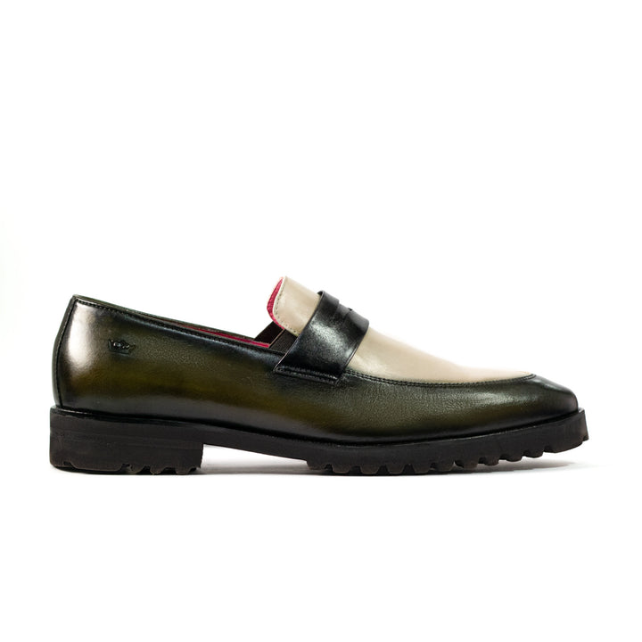 Mocasín Alessandro Verde - Blanco Suela Ultraliviana