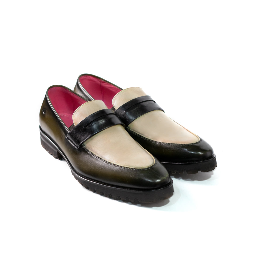 Mocasín Alessandro Verde - Blanco Suela Ultraliviana