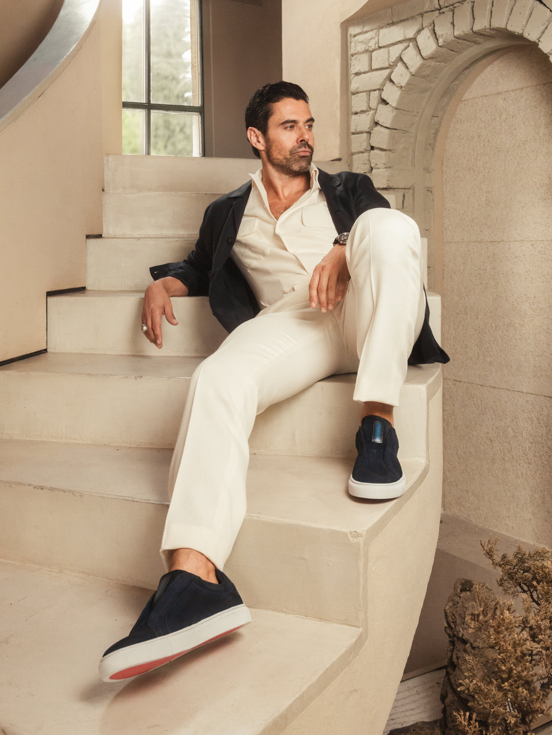 Sneaker Gino Azul Gamuza