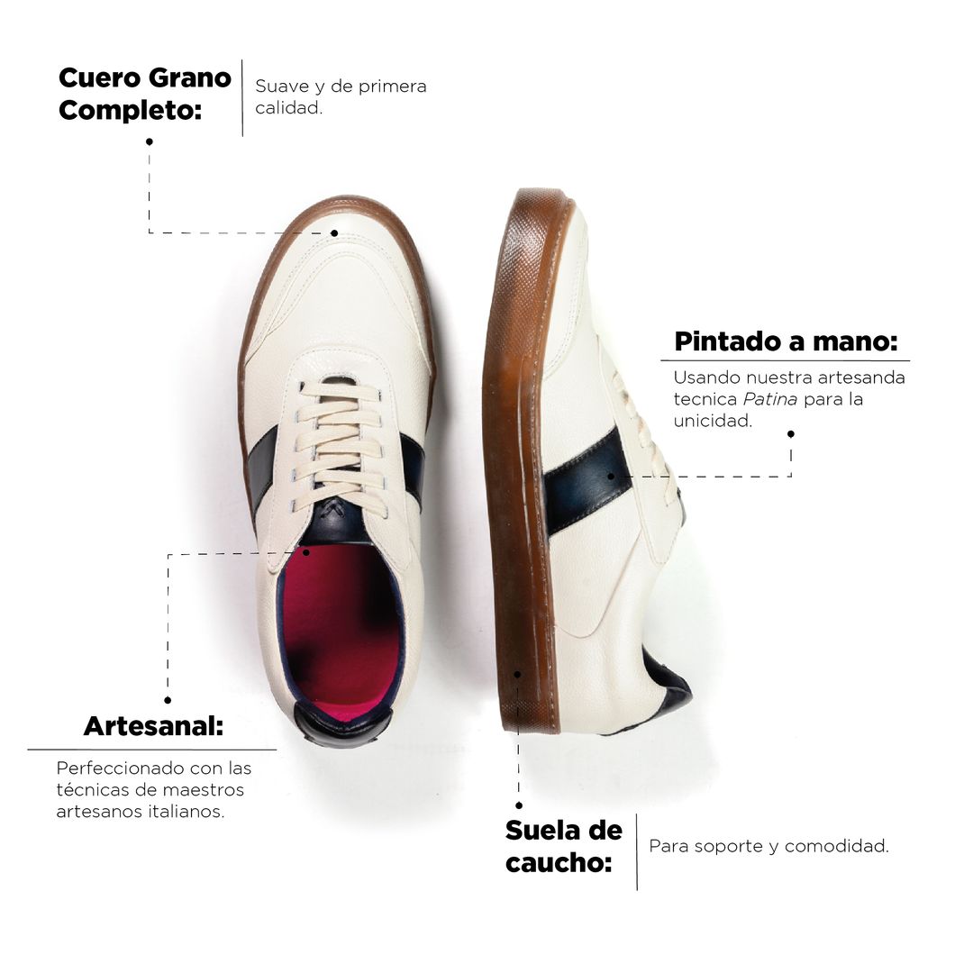 Sneaker Pisa Beige-Azul