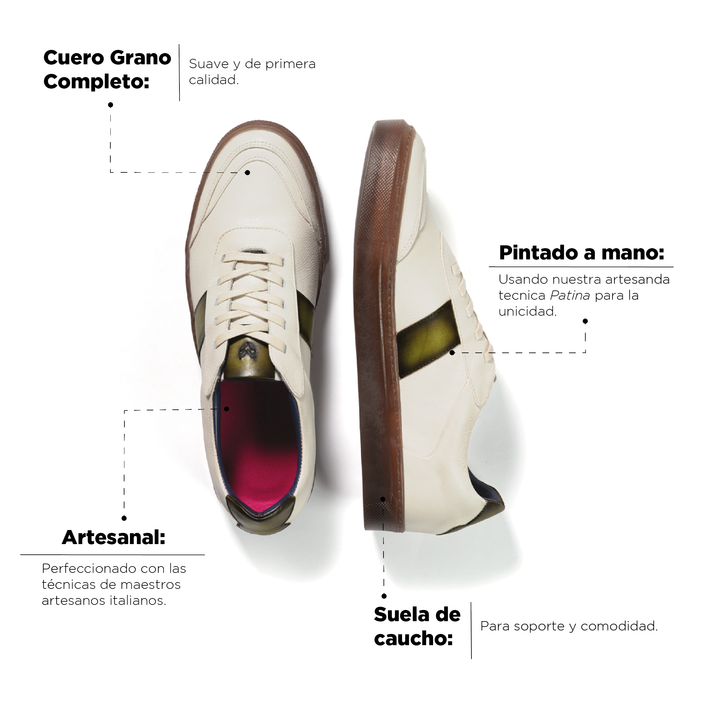 Sneaker Pisa Beige-Verde