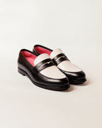 Mocasín Alessa Negro-Blanco Suela Clásica