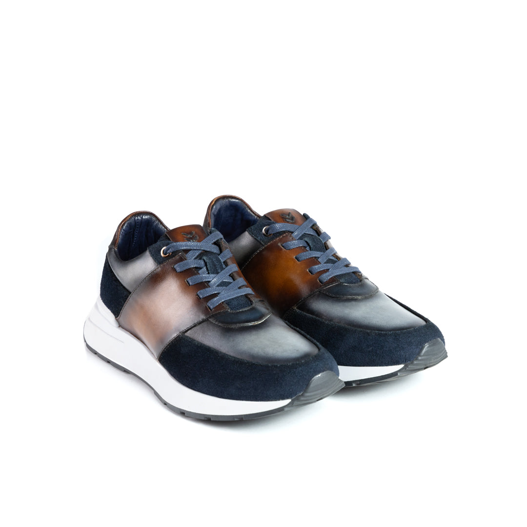 Sneaker Arezzo Azul-Caramelo