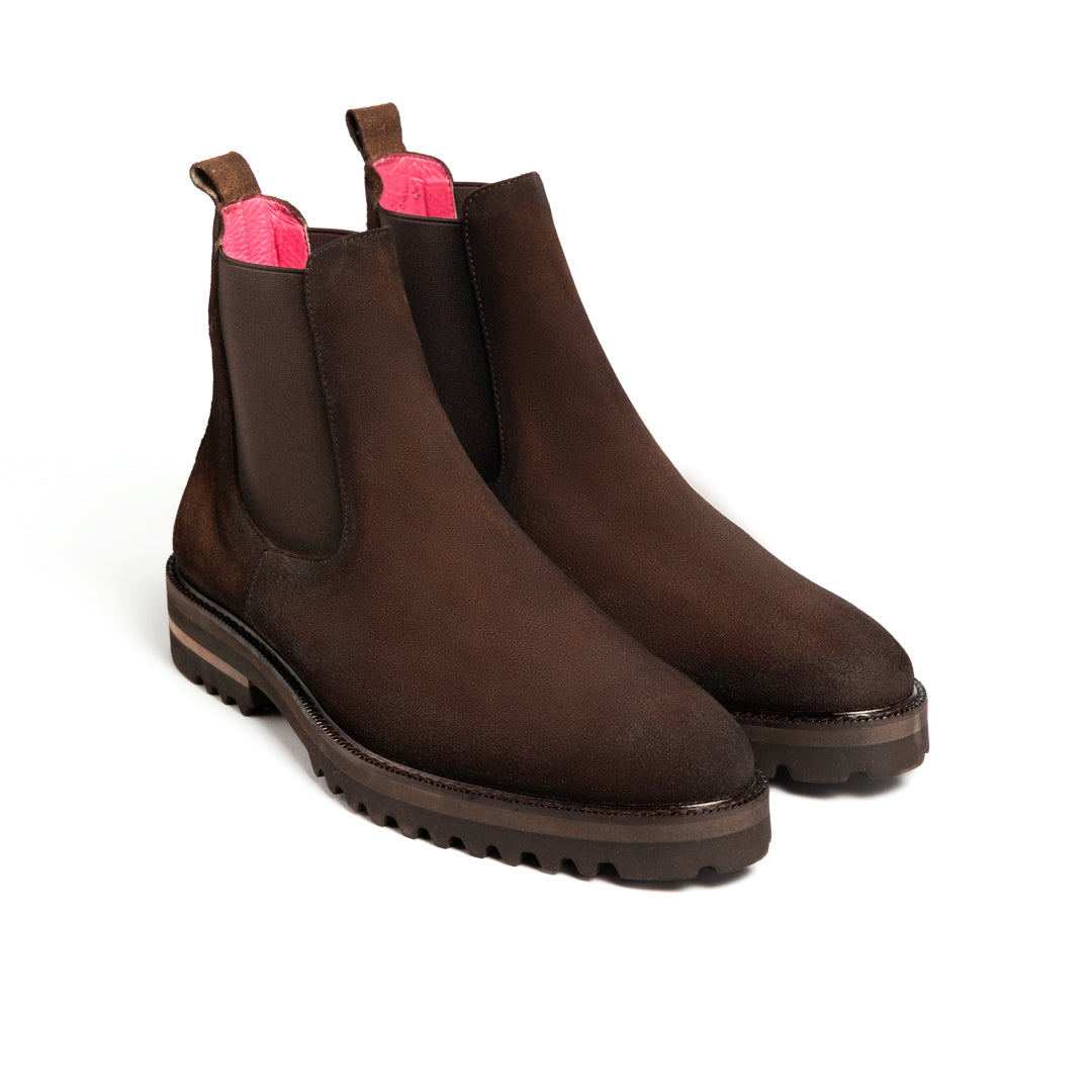 Bota Jacques Gamuza Café Suela Ultraliviana
