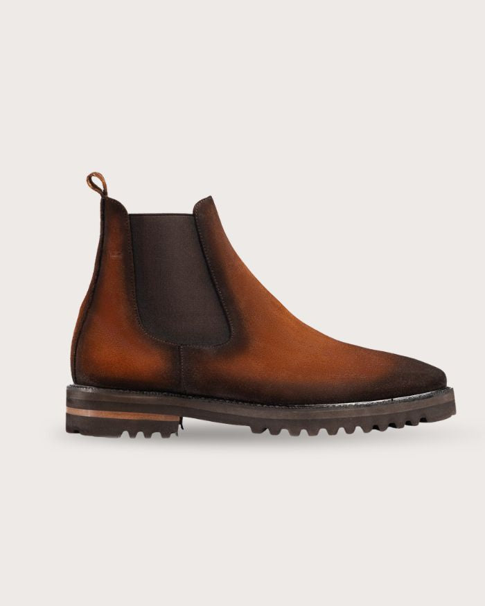 Bota Jacques Gamuza Cognac Suela Ultraliviana