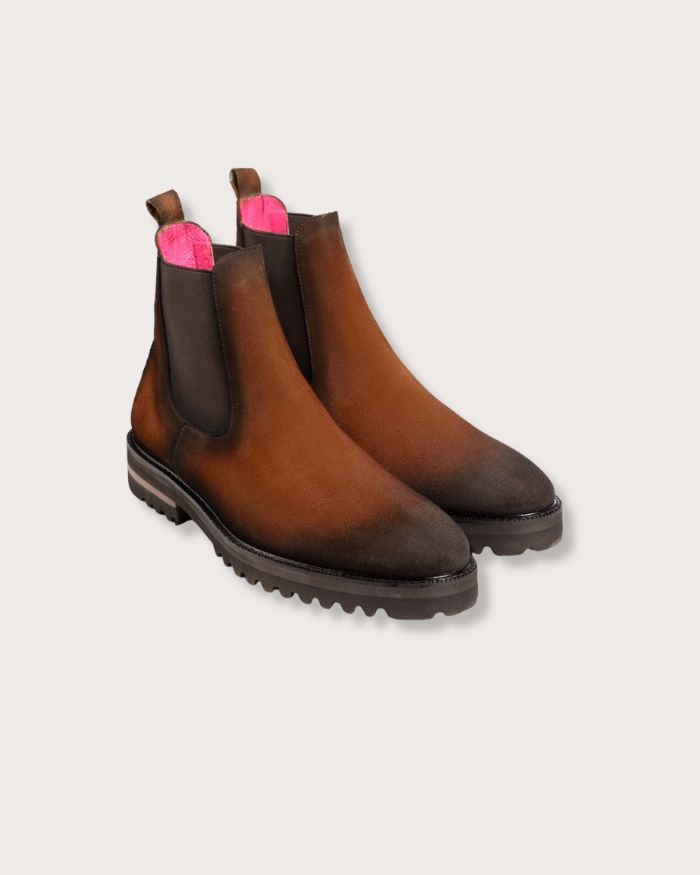 Bota Jacques Gamuza Cognac Suela Ultraliviana