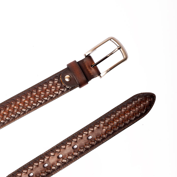 Cinturón Café Trenzado