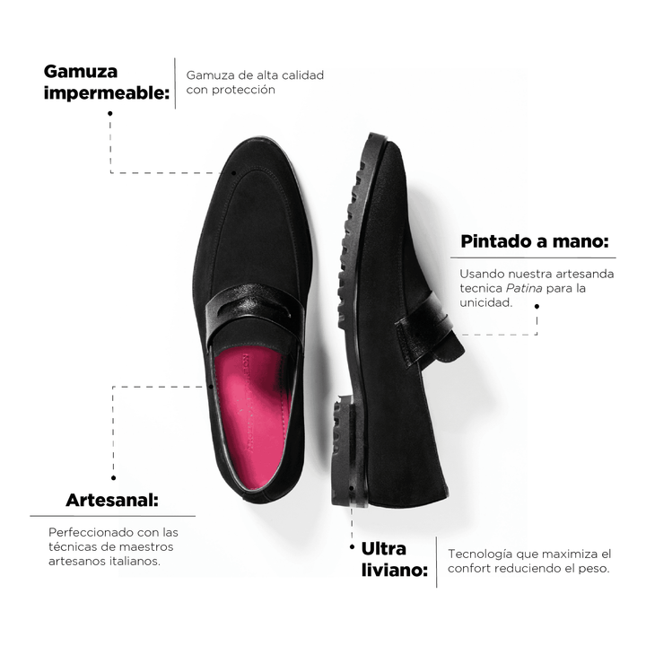 Mocasín Alessio Negro Suela Ultraliviana Sale