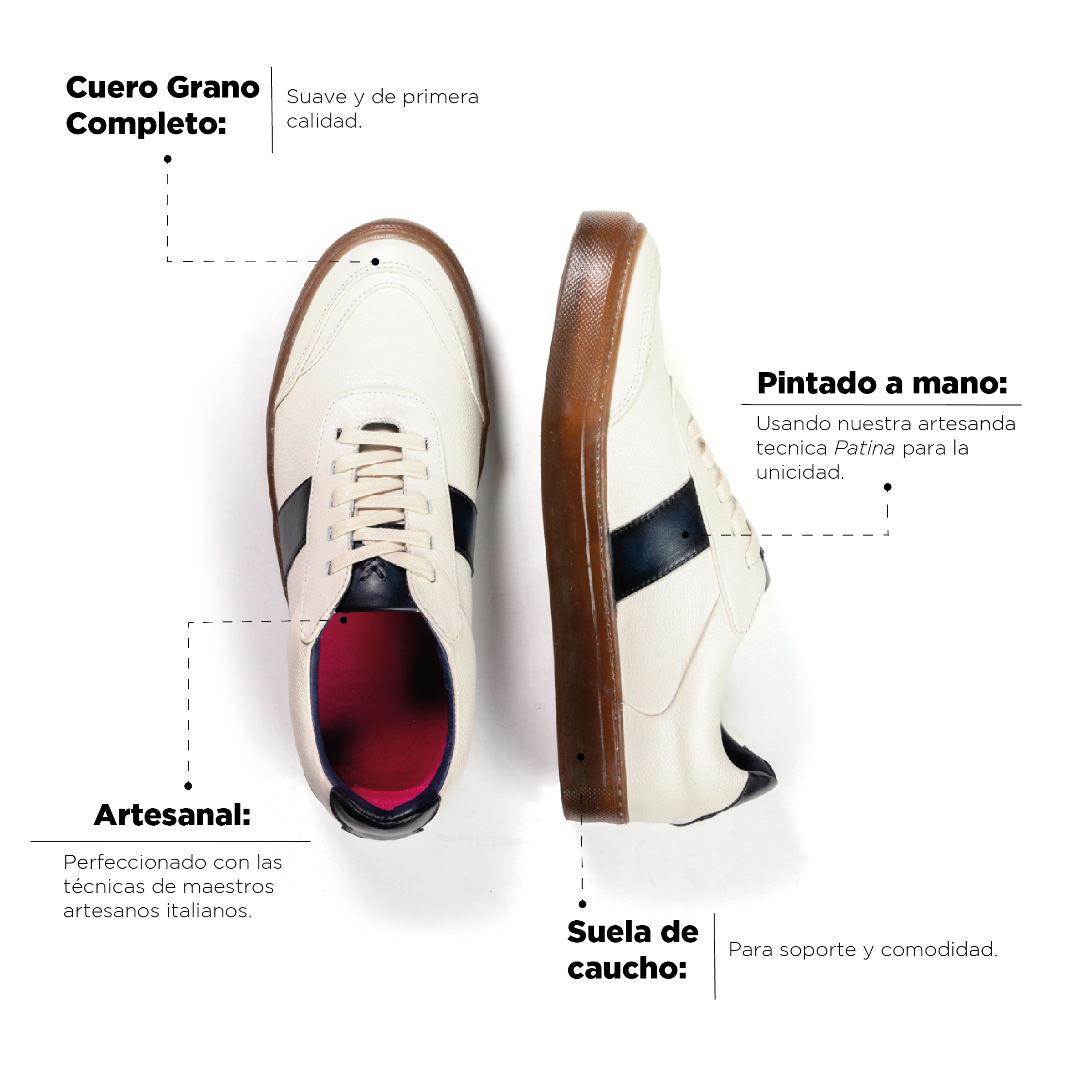 Sneaker Pisa Beige-Azul