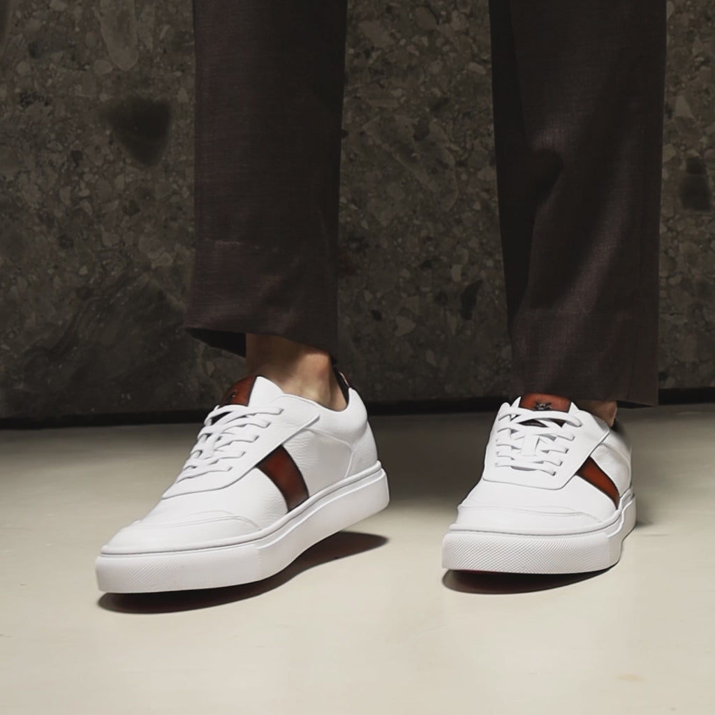 Sneaker Pisa Bianco-Caramelo